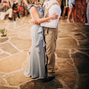 Alexander by Daymor Social Occasion dress; one shoulder ruffle gown.